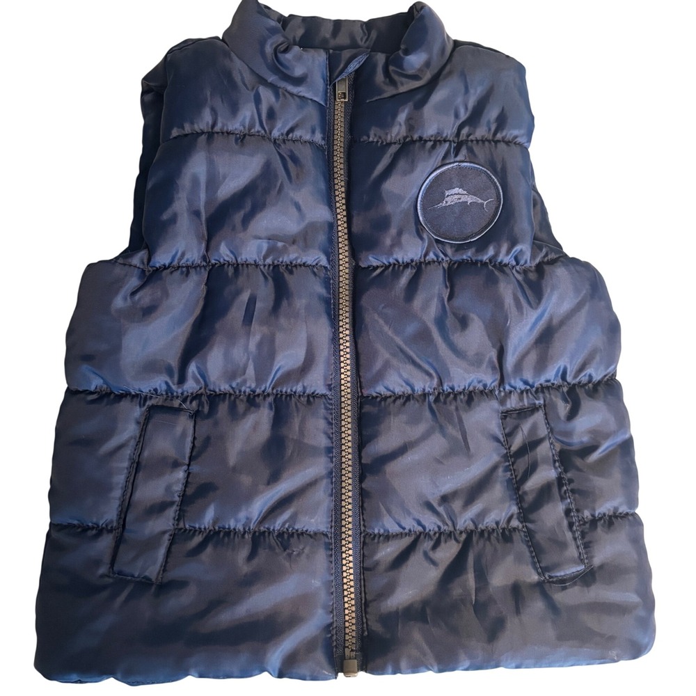 Tommy Bahama Baby Boy Puffer Vest 24M Navy Blue Padded Sleeveless Jacket EUC‎